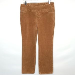 D&Co Tan Pull-on Stretch Thick Corduroy Straight Leg Pants 32” Waist 25” Inseam